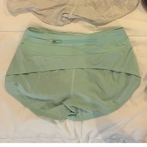 teal lululemon shorts